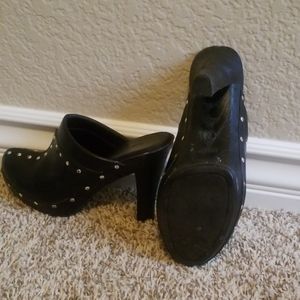 Black studded heels